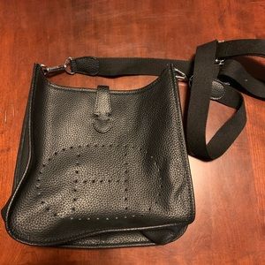 Perforated H Evelyne Black Bag